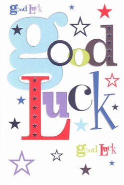 This vibrant good luck card, inspired by the cheerful neighbours and green spaces of Lee, pulses with a designer's flair and a heartfelt sense of encouragement. An eye-catching, oversized 'g' in soft baby blue leads the playful parade, softened by bold reds and dignified purples-all combining to craft a sense of joyous anticipation. Across the clean white canvas, an array of stars-some in shining indigo, others in delicate lavender or breezy sky-blue-scatter like wishes whispered amongst the flowers in Manor Park. The harmonious swirl of fonts feels personal, as if hand-chosen in a Lee studio for a friend poised on the cusp ofsomething wonderful. The card's smooth surface hints at quality and care, its tangible presence an echo of every supportive cheer heard in local shops or during strolls through Sundermead Estate. The deliberate colour balance and creative design invite recipients to feel not just lucky, but truly seen-ready to embrace the next big moment, whether that's moving homes on the Lee High Road or beginning a new chapter at school. Each detail is thoughtfully placed, making this card a memorable addition to any bouquet, and a signature of the neighbourly pride and friendliness Lee Florist is known for throughout SE12.