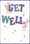 With a design full of joy and gentle reassurance, this get well card springs to life with a sweet teddy bear and a playful puppy-each one supporting the large, inviting letters that spell out 'Get Well.' Their smiling faces and rounded shapes evoke the warmth of a favourite childhood memory, set off by a scattering of twinkling blue and purple stars reminiscent of Lee's clear evening skies. The indigo and teal hues of the message stand out brightly against a soft, inviting backdrop, creating a gentle vibrancy that's uplifting and soothing for anyone in recovery. The illustrated fur textures look so soft that one can almost imagine reaching out for a comforting embrace, just as a thoughtful bouquet from Lee Florist would offer a tangible sense of care. This card carries both visual delight and emotional comfort-an ideal choice for sending kind thoughts and encouragement to a loved one recovering in Lee, capturing the nurturing essence that defines the community.